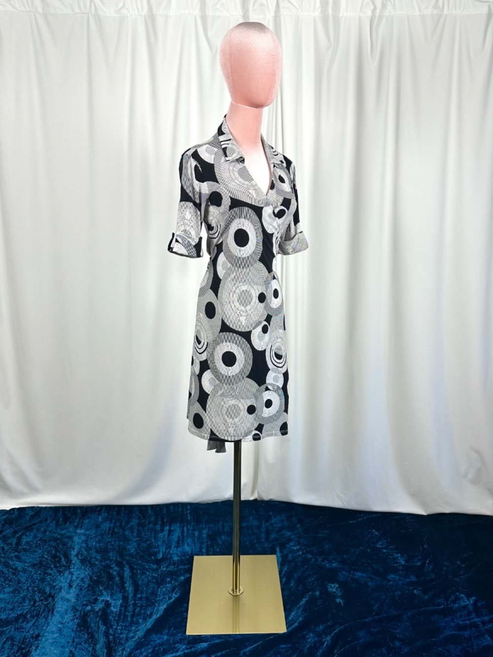 Vintage Y2K Intrigue New York Abstract Wrap Tie Dress XS/S - Picture 7 of 16